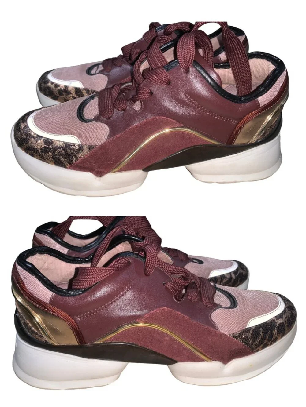 Kate Spade Leather Burgundy Cloud Sneakers - Size 8M - Pre-Loved